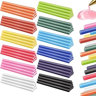 Heatoe 120 Pcs Color Hot Glue Gun Sticks, 12 Colors Mini Hot Glue Sticks, 3.9”Melt Adhesive Glue Sticks for Glue Gun, Adhe...