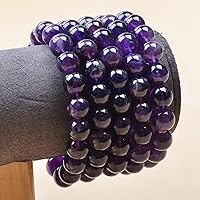 Vista 430 de MASSIVE BEADS Pulsera elástica de yoga hecha a mano con piedra natural, cristal curativo, energía, regalos para adultos unisex de 0.157 in, 0.236