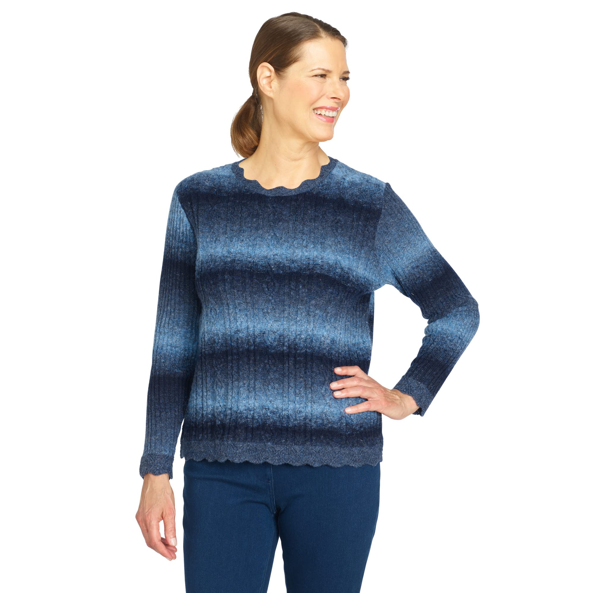 Alfred Dunner Womens Ombre Sweater