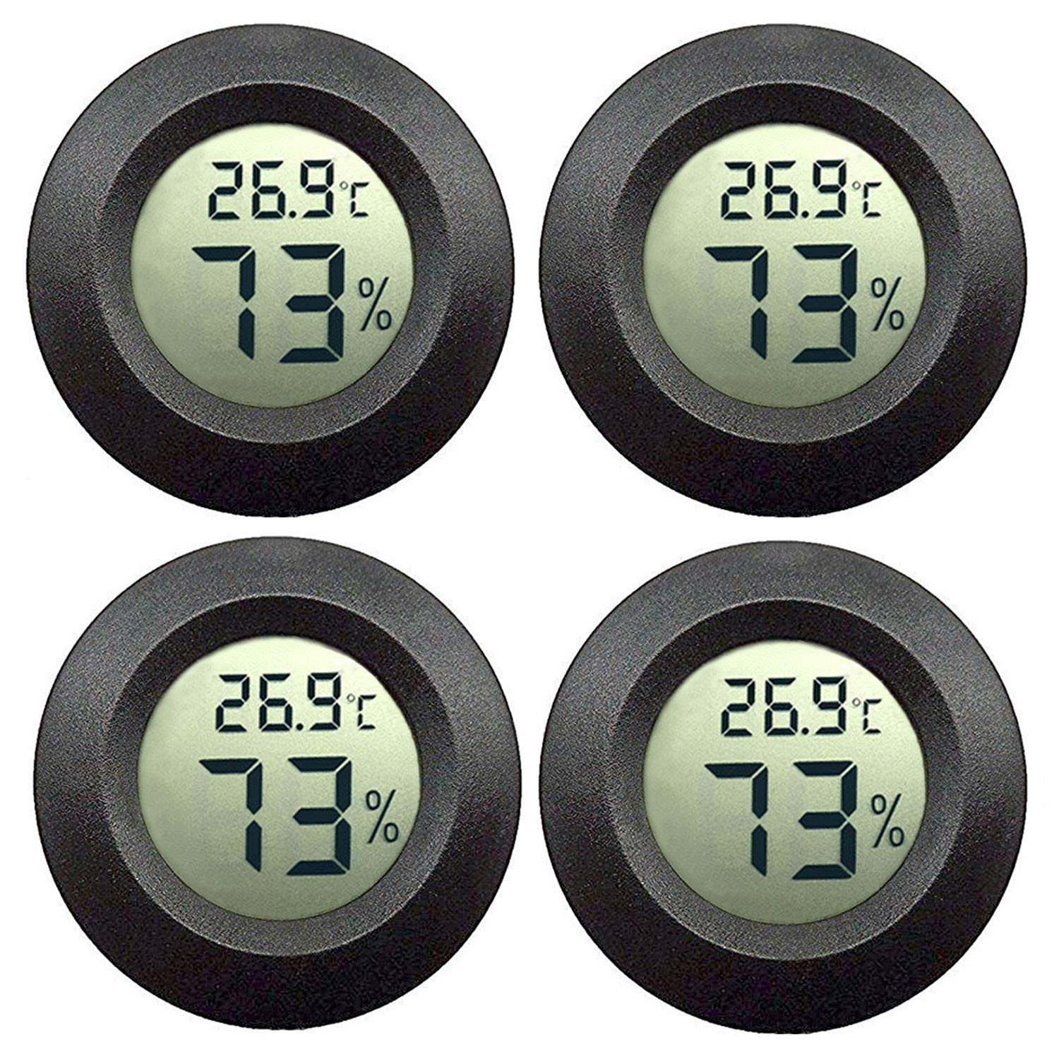 Amazon.co.jp: 4個ミニ温湿度計華氏または摂氏メートルデジタル