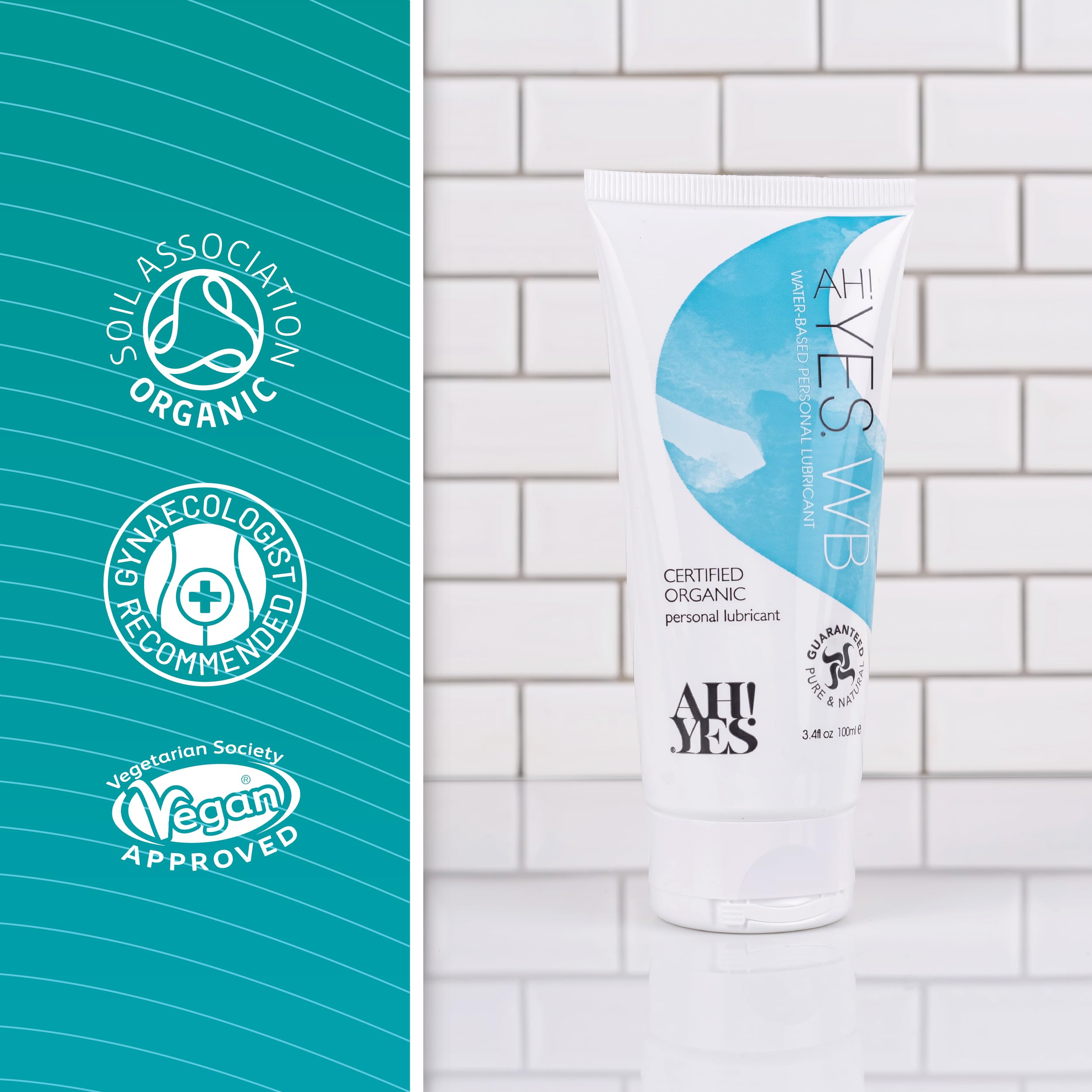 Amazon.com: AH! YES WB Water-Based Lubricant | Intensely Hydrating Water  Based Lube | Certified Organic | Made Without Hormones or Glycerine | pH  Matched (3.4 fl oz) : Health & Household