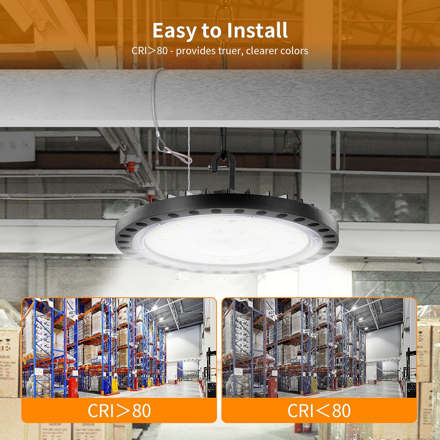 LED High Bay Light 100W 21,000LM | UL Listed 5000K UFO LED High Bay Lights for Commercial Bay Lighting Warehouse Area Light, IP65 Alternative to 400W MH/HPS
