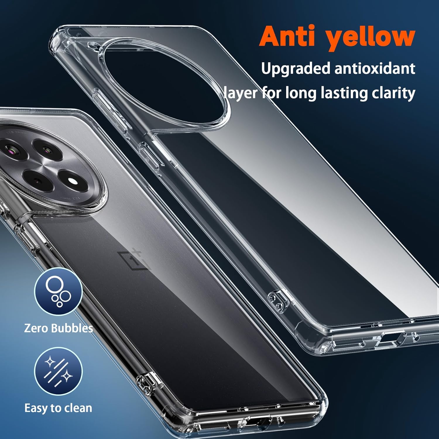 Clear Case for Oneplus 12R 5G/4G Case, [Hard PC Back+Soft TPU Bumper] [Anti-Yellowing] Slim Fit Full Protective Shockproof Transparent Case Cover for Oneplus 12R 5G 2023, Clear OnePlus 12R Clear image 6 of 9 B0CT55F3WM