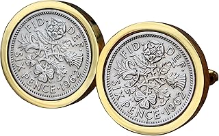 Sponsored Ad – Genuine Polished 1962 Gold Sixpence Coin Cufflinks Vintage, 60th Birthday Anniversary Present, Gift Boxed