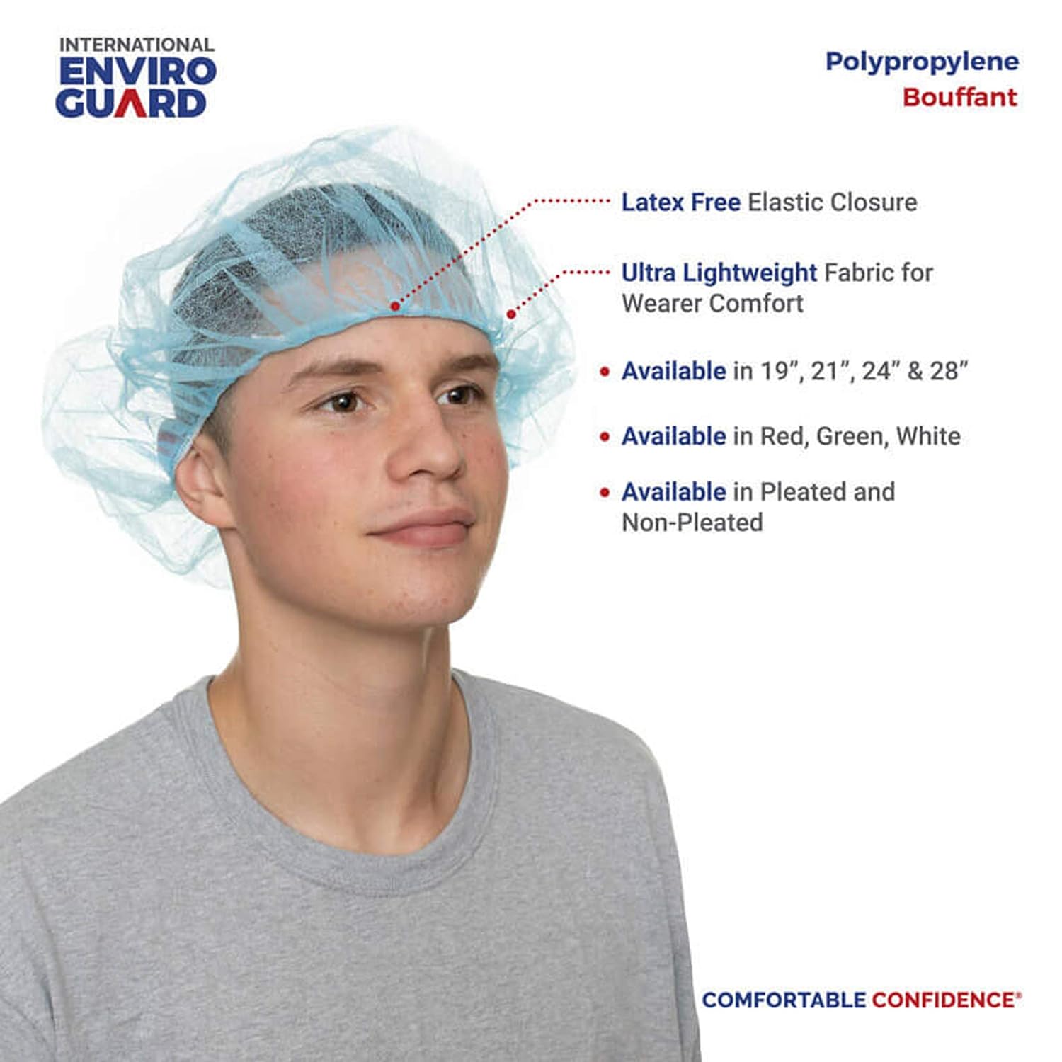 Bouffant Cap (Case of 1,000) (Blue, 24")