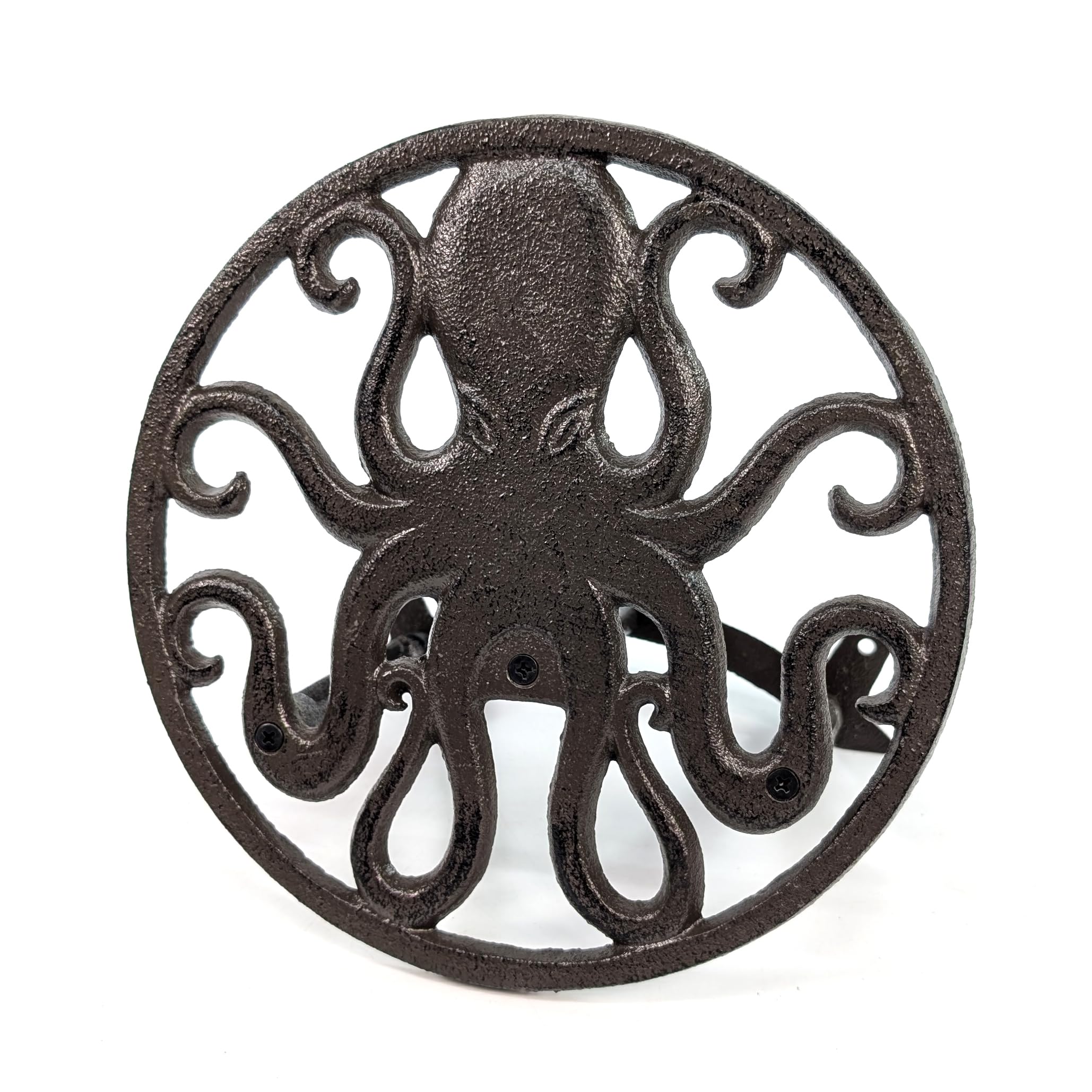 Cast Iron Garden Hose Pipe Holder, 24cm, Octopus/Kraken Design