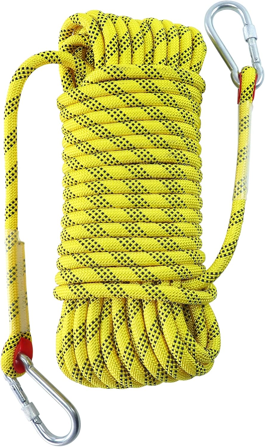 XMSKY Climbing Rope 12mm Rock Climbing Rope Rugged Static Outdoor Hiking Climbing Rope 1/2inch 65feet (Black) : Sports & Outdoors