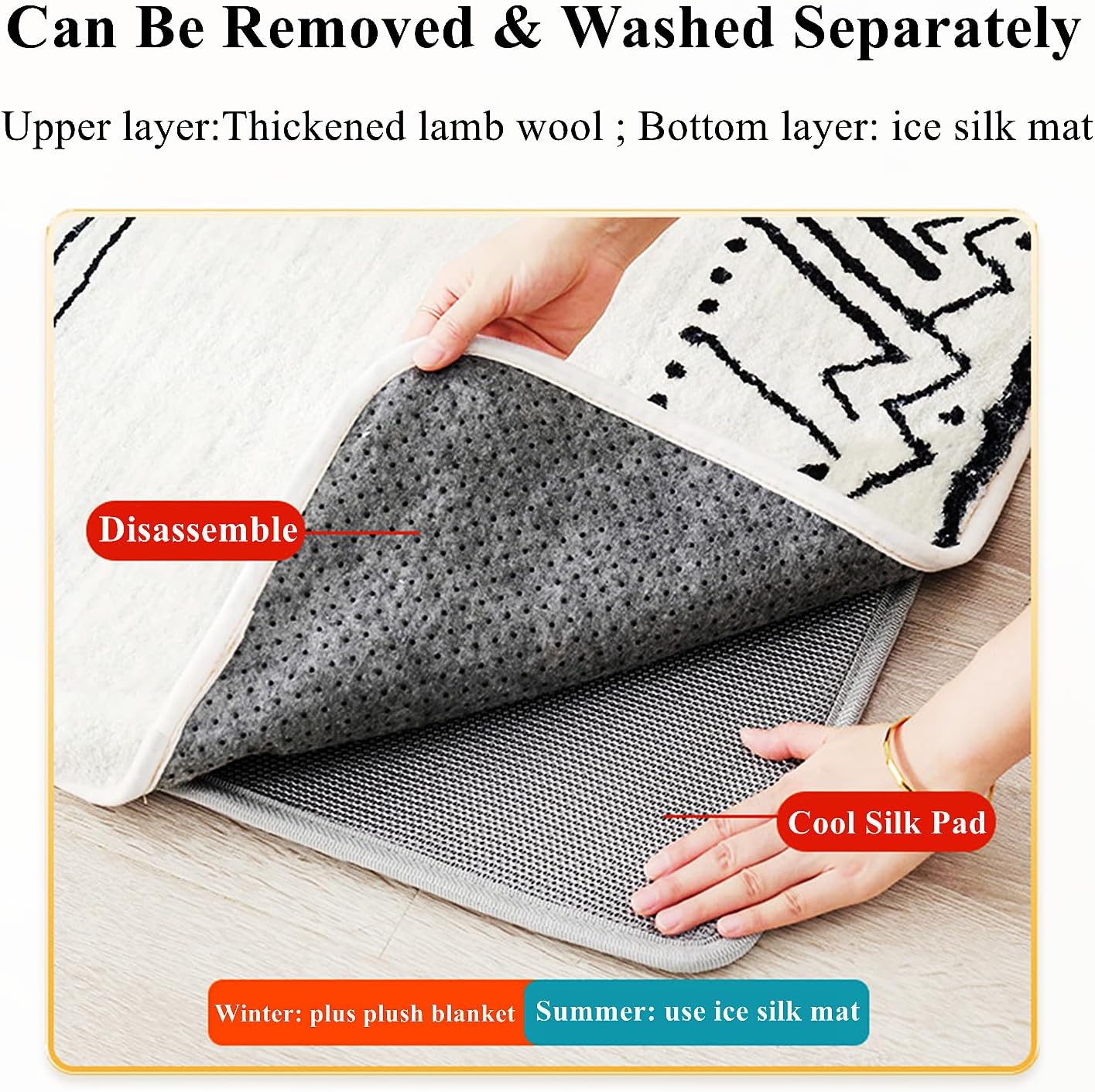 Portable Floor Heating Pad, Adjustable Temperature Heated Floor Mat w/Timer, Electric Heated Carpet Fast Heating Foot Warmers, Space Heater for Home/Commercial,70.8x78.7in (78.7x118in)