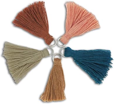 5 Natural-Colored Tassels 1.5 cm - Earth