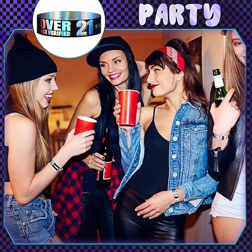 Miniatura 2 de 500 pulseras para más de 21 pulseras para eventos impermeables de colores para eventos conciertos fiestas negro