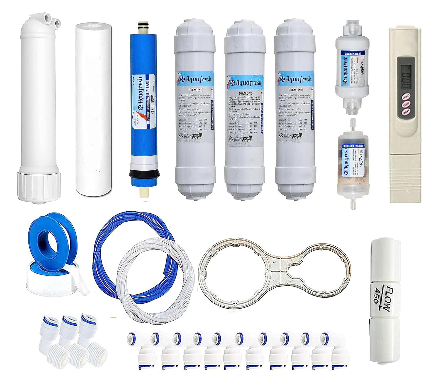 A.D. Aquafresh Complete Ro Water Purifier Filter Service Kit of 80 GPD Membrane with All