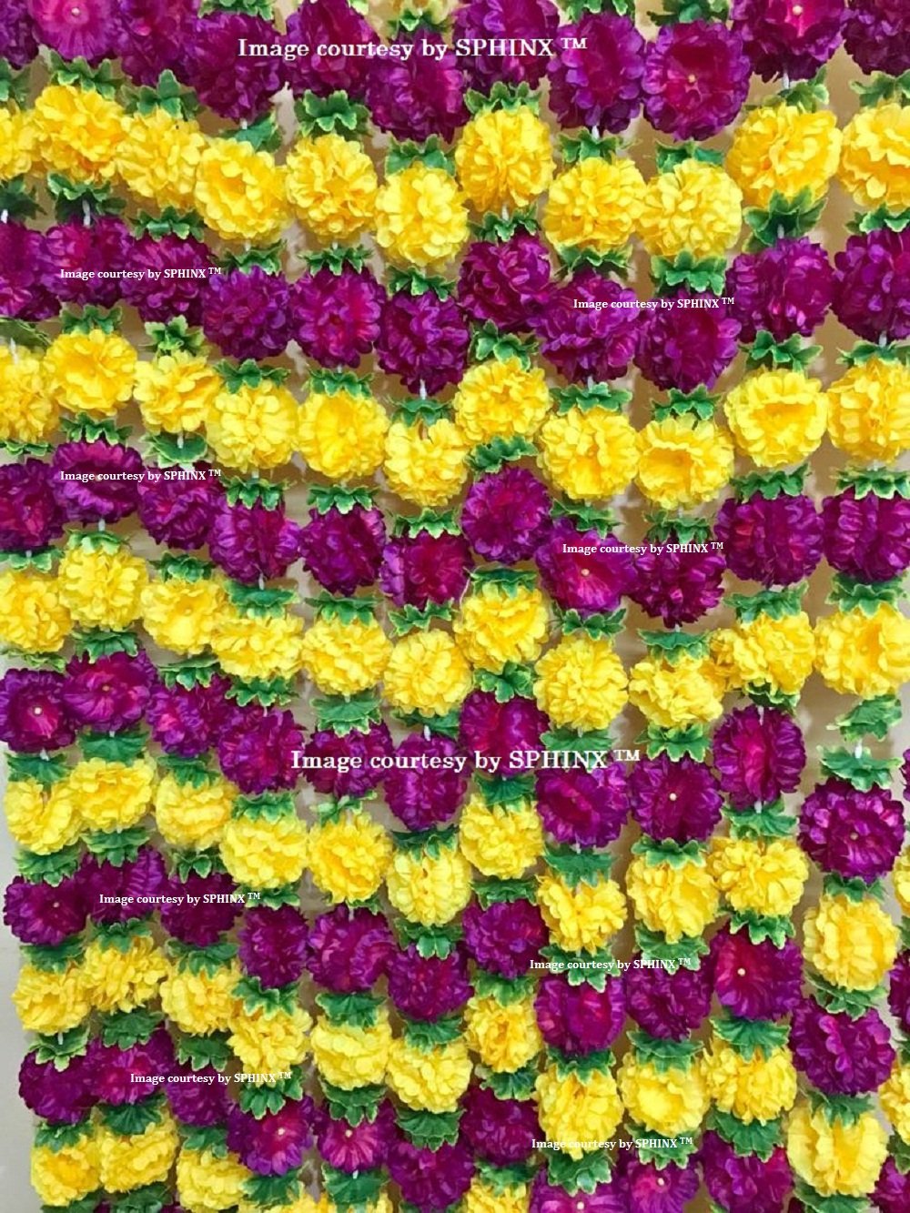 SPHINX Multicolored Artificial Big Flowers Premium Garlands for Decoration (2)