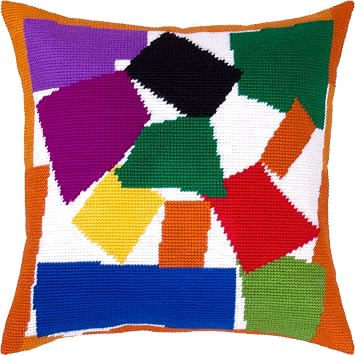 Brvsk Abstract Embroidery Kit for Adults and Beginners The Snail by Henri Matisse 16 16 with Clear, Precise Printed Design on Cotton Canvas; Includes 2 Needles, Yarn, and Easy-Read Chart