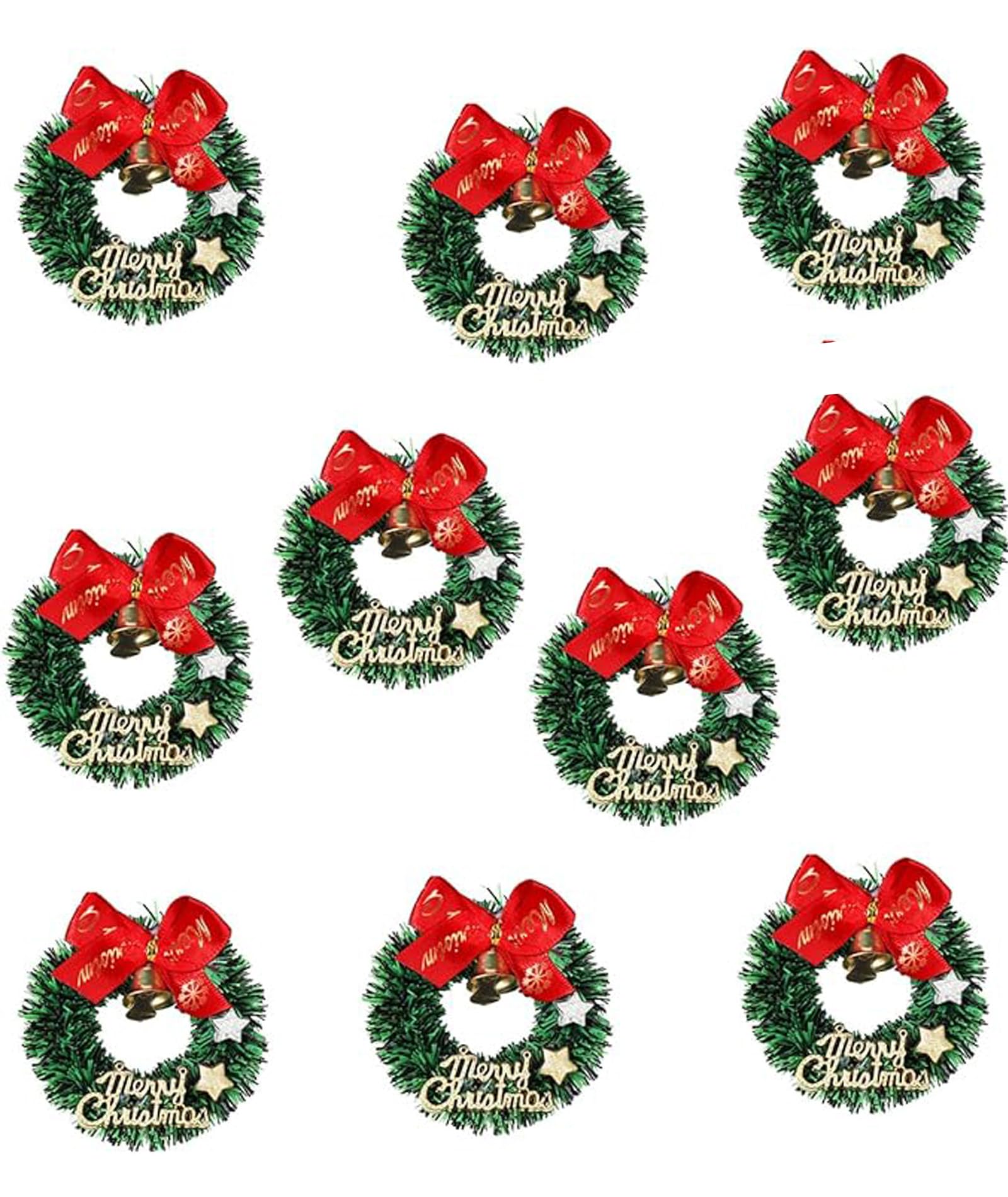 Buy 10Pcs Mini Wreath, Christmas Miniature Wreath, 6.5cm Small