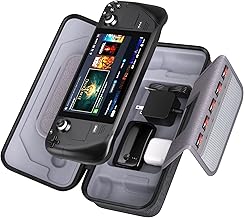 Carrying Case for Steam Deck, Portable Steam Deck Carry Case Built-in Extra AC Adapter Charger Storage Space, Portable Travel Carrying Case Shell Pouch for Steam Deck Console & Accessories