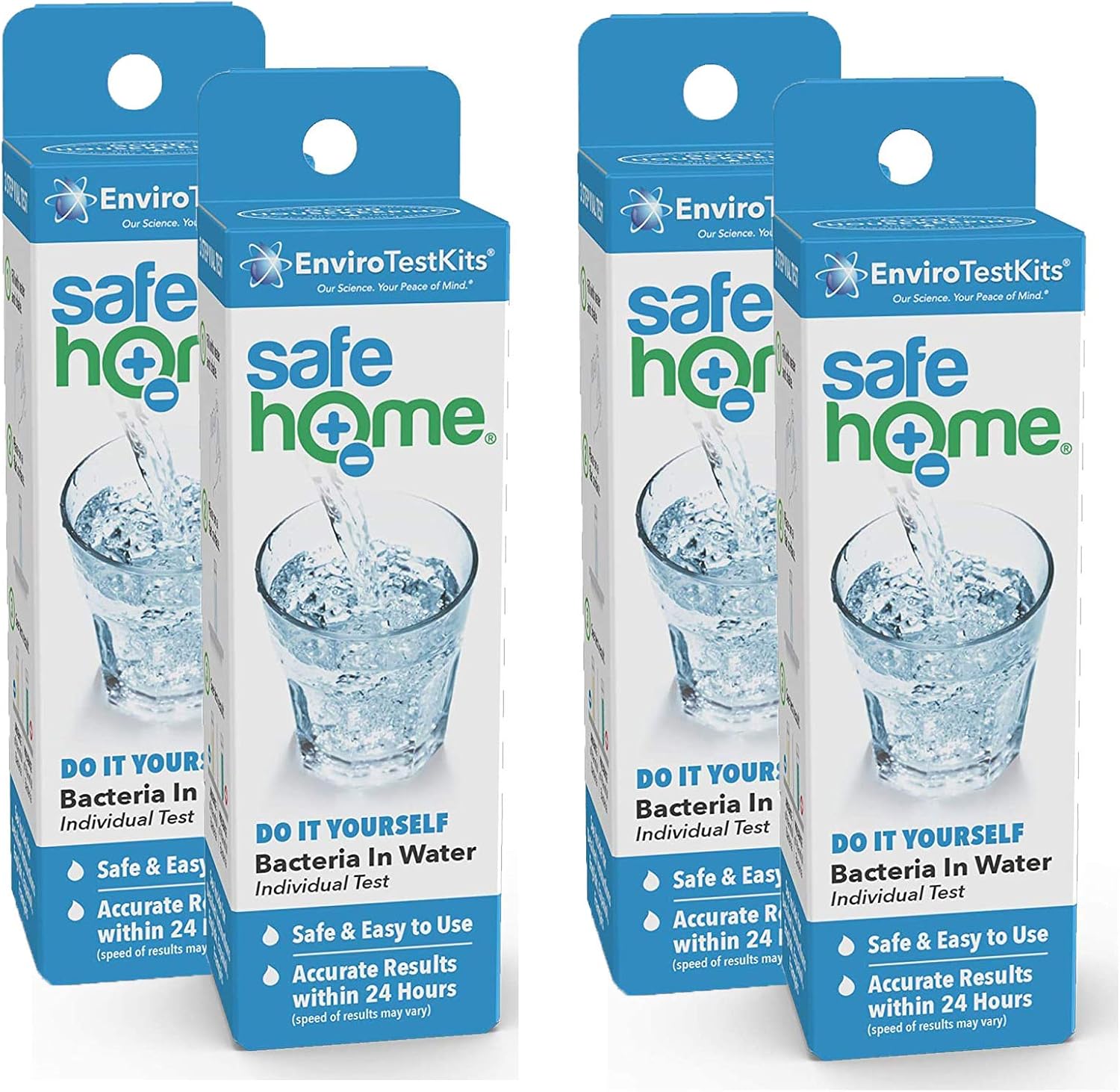 Safe Home BACTERIA in Water Test Kit – Detects 50 Different Species of Coliform Bacteria (Includes E. coli) – DIY Results as Fast as 24-hours – Lowest Possible Detection Level (1 CFU) (4-Pack)
