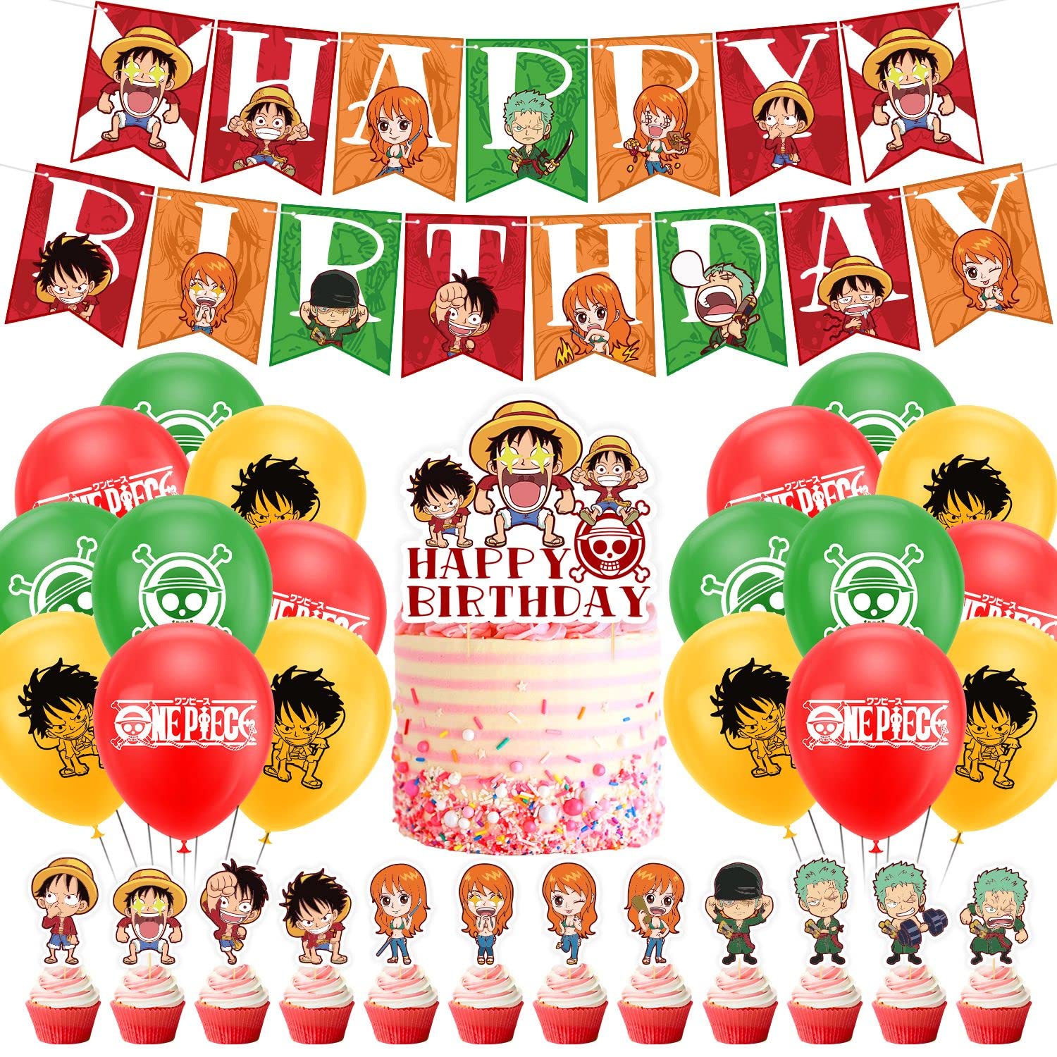 Buy Anime One Piece Birthday Decorations Party Supplies Luffy Party