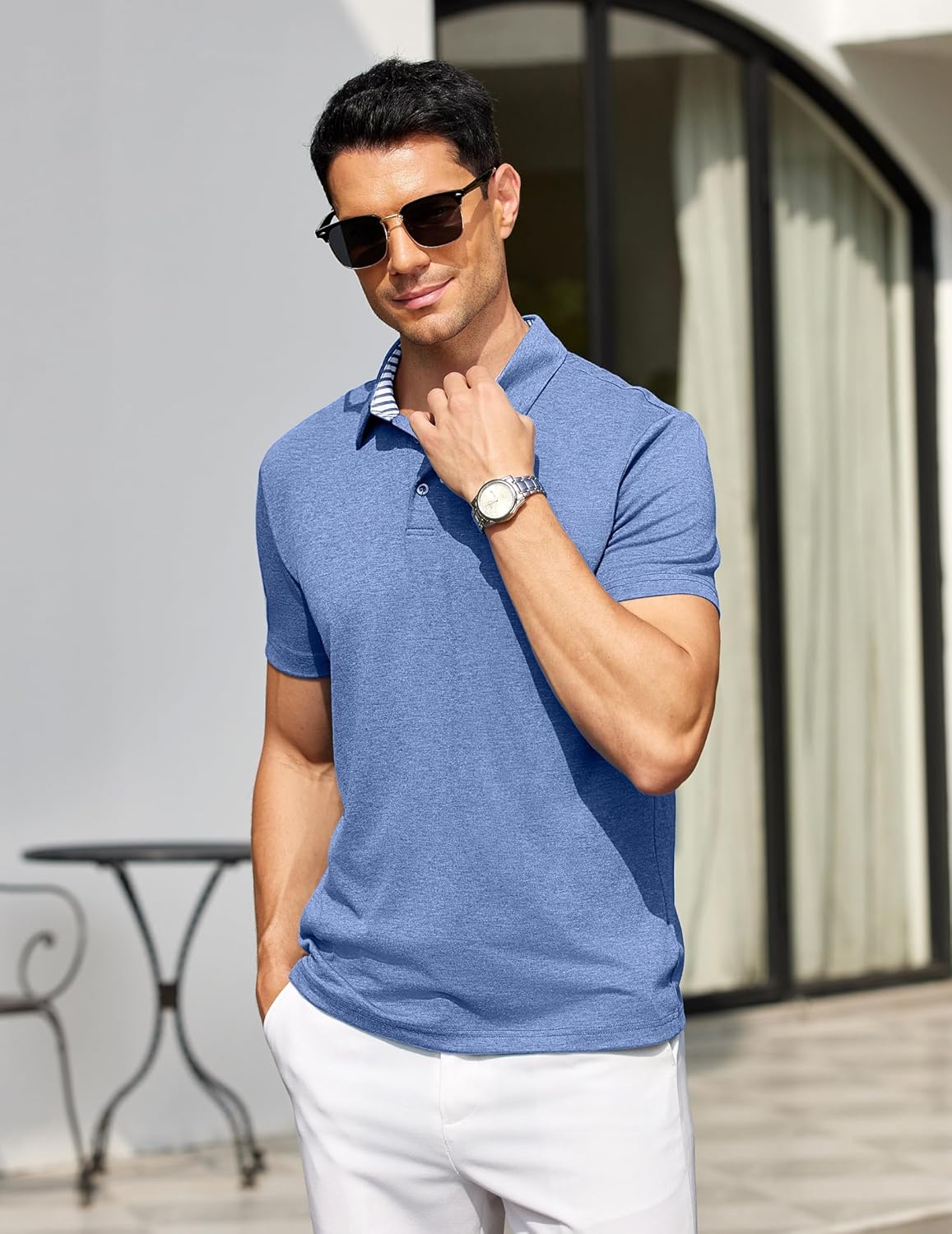 COOFANDY Men's Casual Polo Shirts Short Sleeve Classic Basic Tee Button Collar Shirt Summer Golf T-Shirt - Image 2