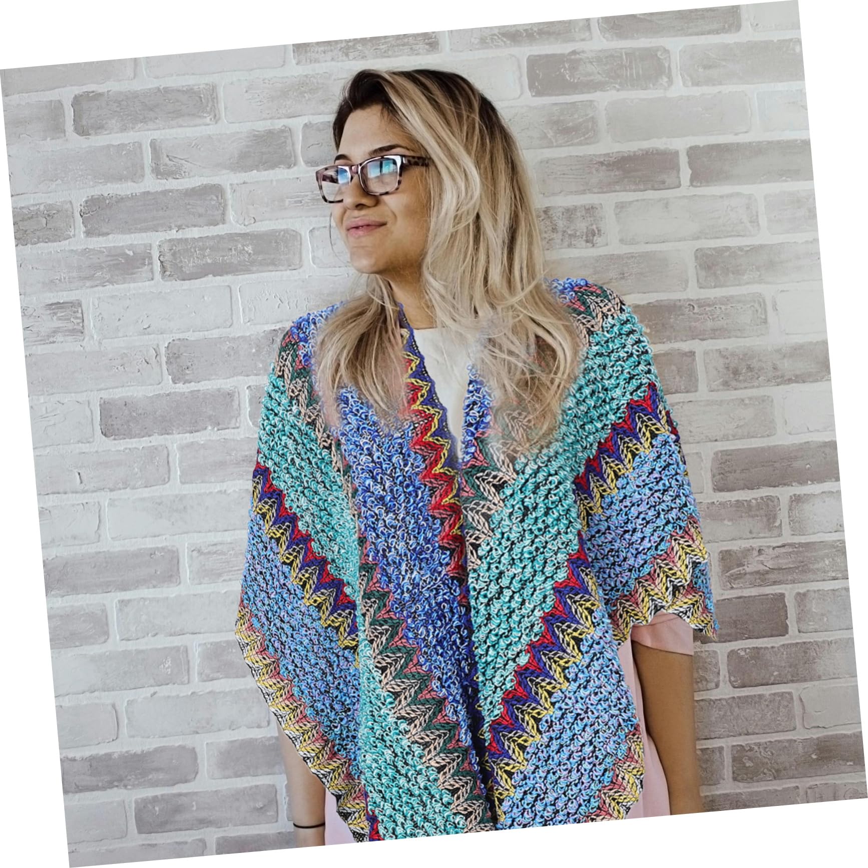 Balacoo Poncho Suéter con Borlas y Cálida para Mujer para y Sesiones Fotográficas Casual y Chic Color Azul