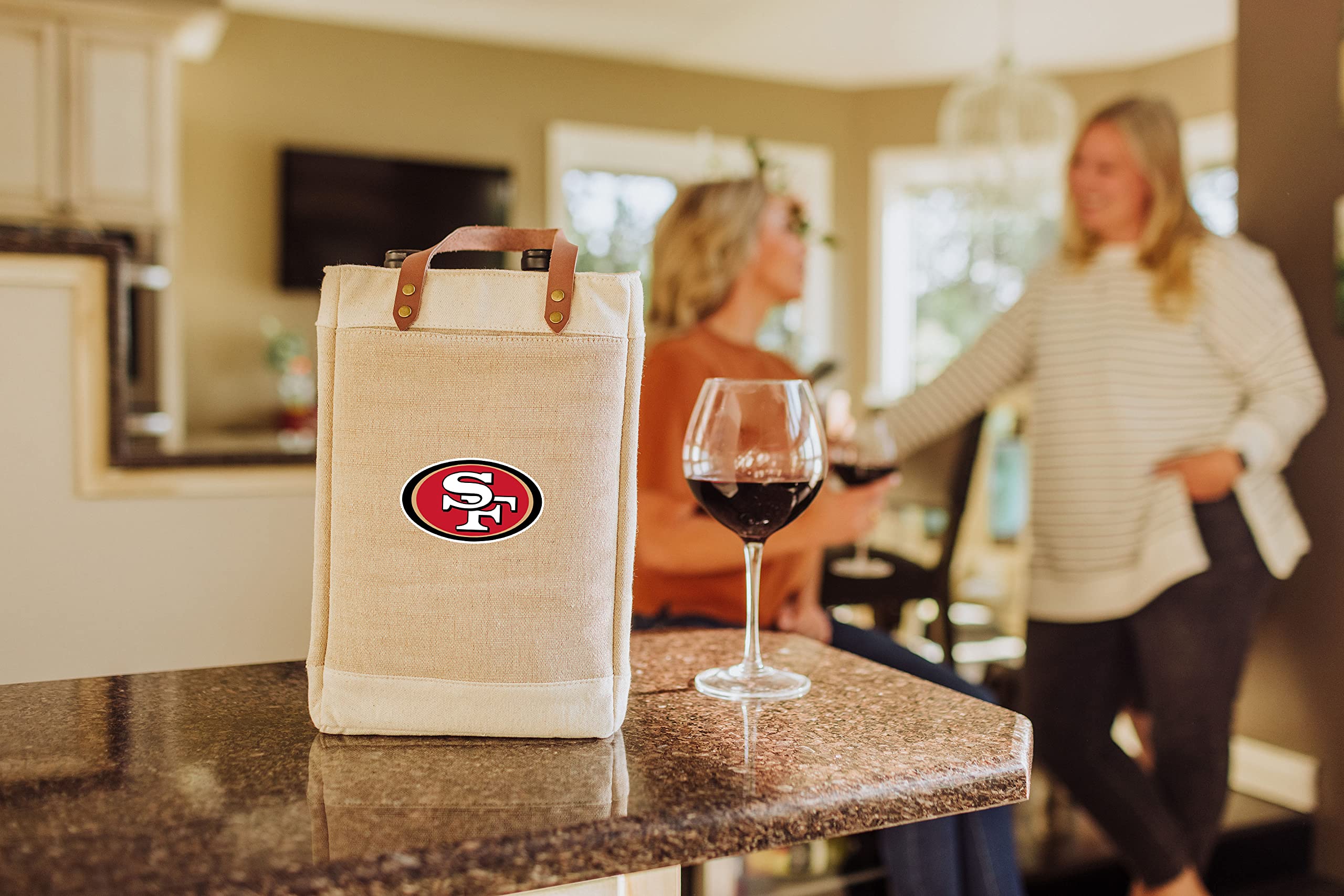 Picnic Time NFL Pinot Sac Isotherme en Jute pour 2 Bouteilles de vin Mixte Adulte