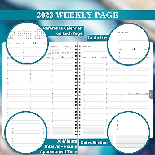 Miniatura 3 de Agenda de citas 2023, agenda diaria 2023, 8 x 10 pulgadas, agenda por hora de 12 meses de enero de 2023 a diciembre de 2023, calendario con
