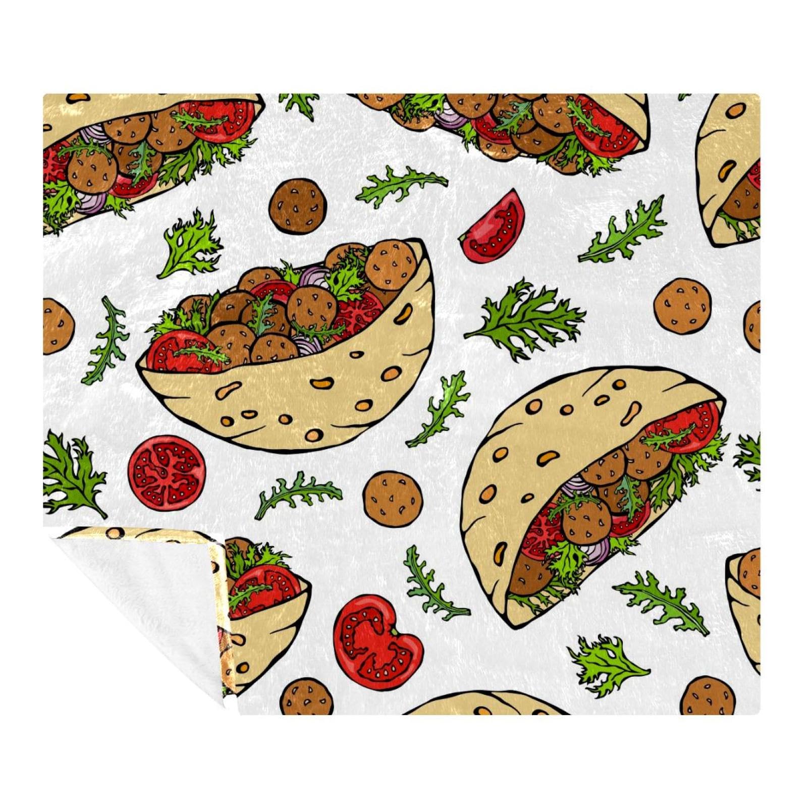 Couverture polaire Falafel Pita le plaid doux anti-courants d'air pour sofa