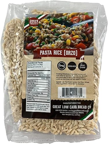 Great Low Carb Bread Co. Pasta Rice Ozro  Pasta Keto, fideos de arroz, pasta baja en carbohidratos, 8 onzas