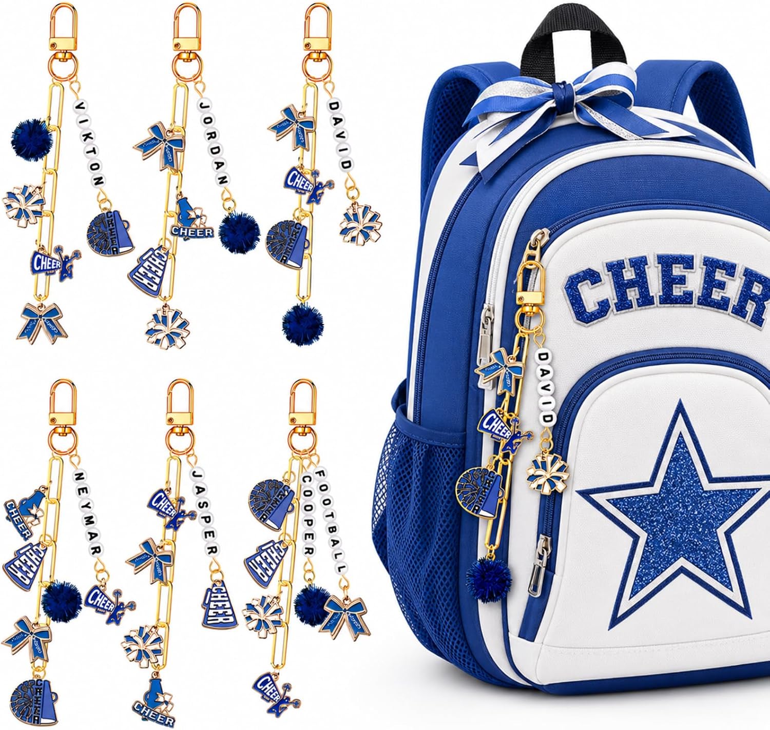 Nosiny 530 Pcs DIY Cheer Charms Keychain Making Kit