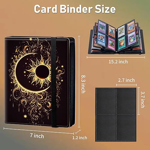 Miniatura 2 de Carpeta de tarjetas coleccionables de 4 bolsillos con 160 tarjetas, polímero, fundas protectoras, correa elástica, páginas acolchadas