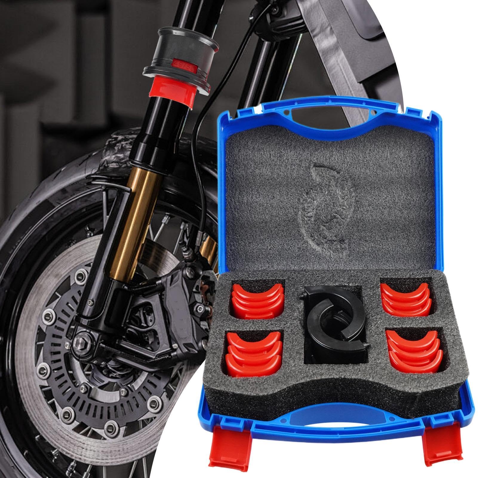 XIAOXIAOYU Kit de pilote de joint de fourche, pilote de joint de fourche | 14 pilotes de joint de fourche, kit de pilote de roulement de joint d'étanchéité, outils de moto avec valise pour