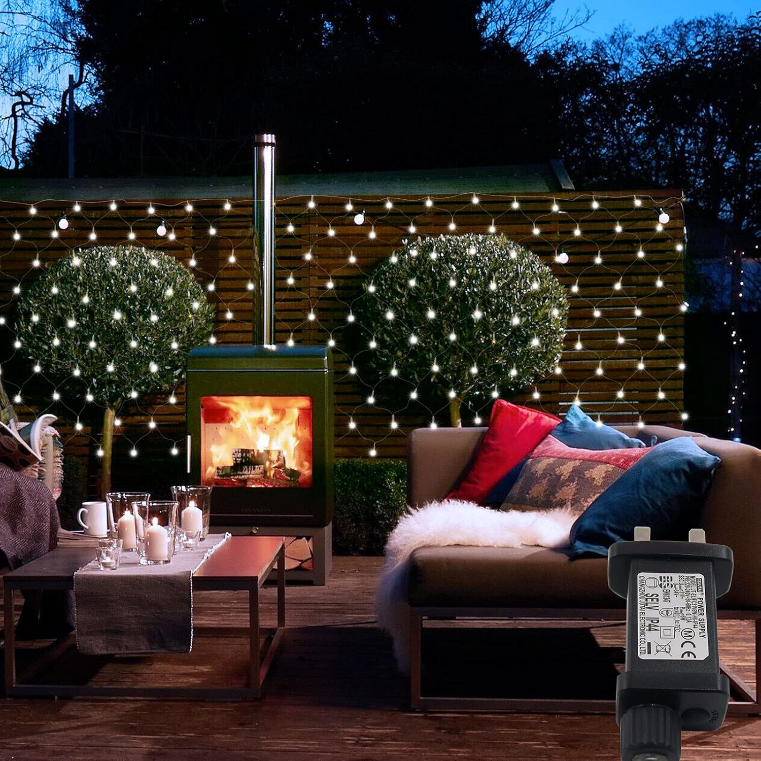 DreiWasser Outdoor Net Fairy Lights, 9.8ft x 6.6ft 200 LEDs Christmas