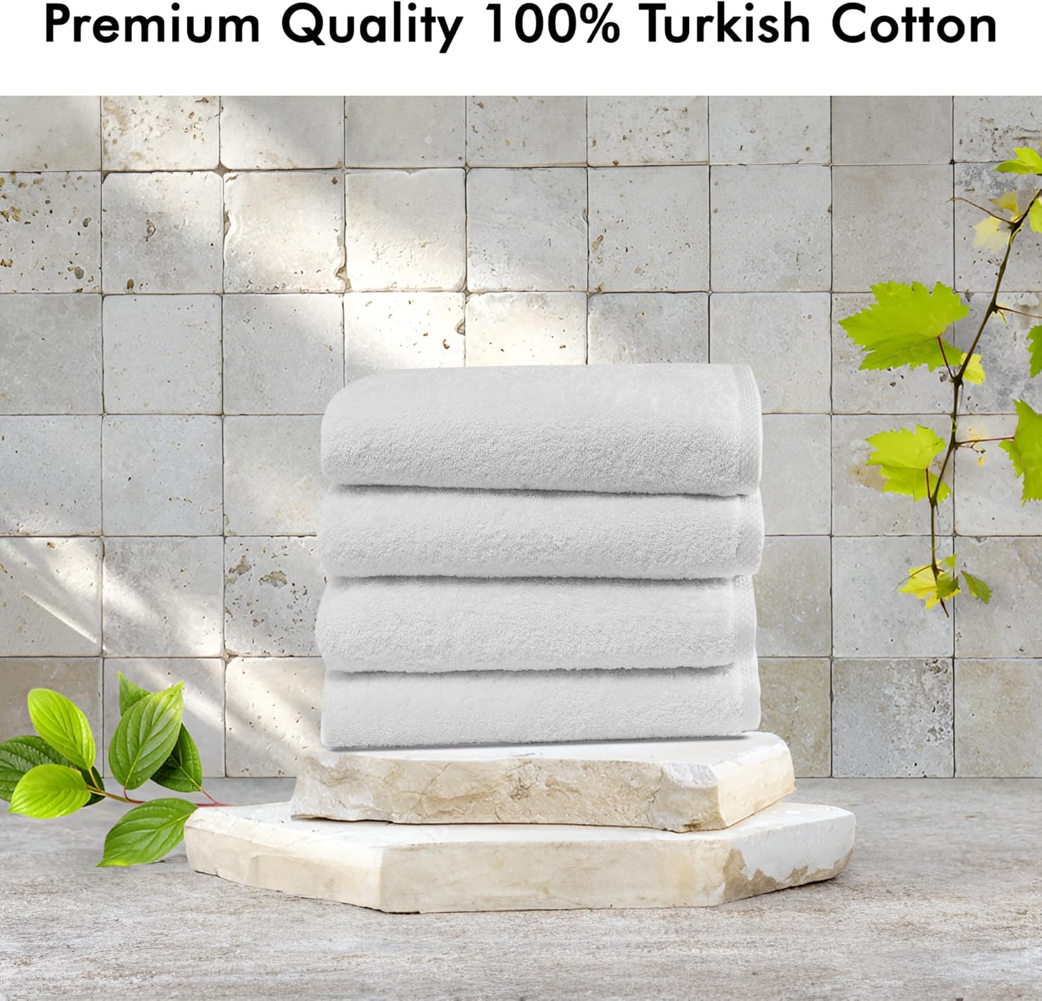White 4-Piece 100% Cotton Bath Towel Set