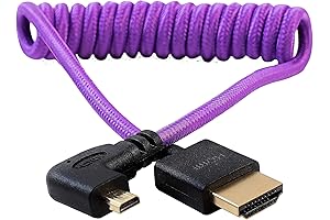 KONDOR BLUE X Gerald Undone HDMI to Micro HDMI Coiled Cable for Monitors