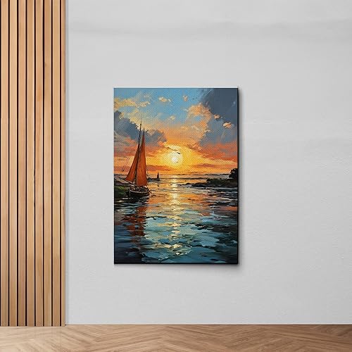 Miniatura 7 de Beautiful Sunset Landscape Print On Canvvas, Original Palette Knife Nature Art, Fancy Landscape Wall Art, Bedroom Wall Decor Gifts, Art For Sale,