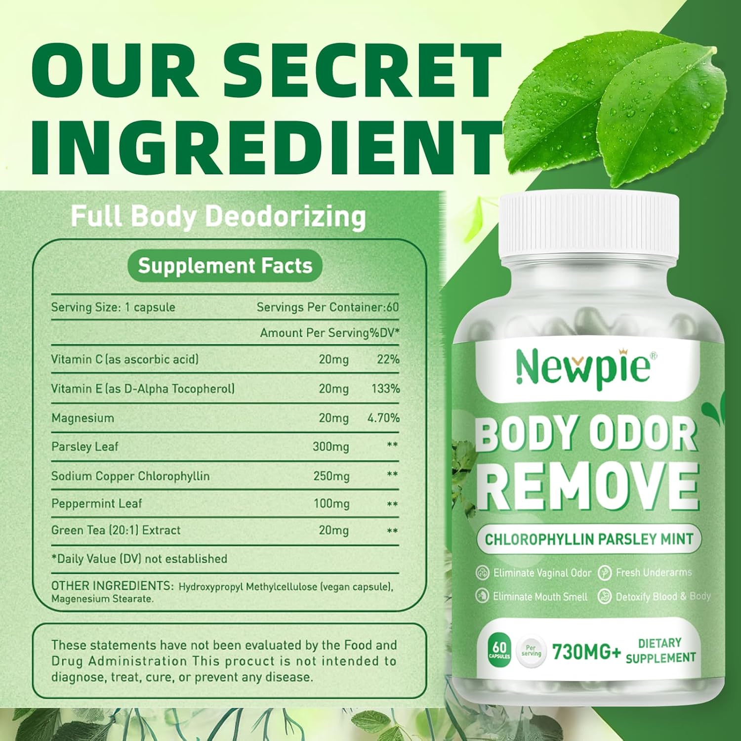Chlorophyll Deodorizing & Grass Fed Beef Liver Capsule Bundle | Internal Odor Control, Detox & Hormone Balance for Men & Women | Vegan, Allergen-Free (60 Counts Each)