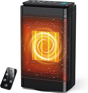 セラミックヒーター 【2025新定番・節電・AI知能恒温】 セラミックファンヒーター 8W/600W1200w 3段階 温風 ヒーター 小型 電気 省エネ 暖房 足元 首振り 液晶ディスプレイ タイマー付き リモコン付き 過熱防止 転倒OFF 持ち運び便利 PSE認証済 浴室 洗面所 脱衣所 トイレ用 家庭用 暖房器具