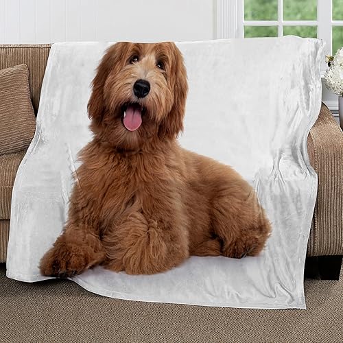Miniatura 2 de Brown Animal Dog Pattern Flannel Fleece Throw Blankets 60"X80" Soft Cozy Print Throw, Fluffy Winter Fall Blanket Plush Home Decor for Couch Bed Sofa