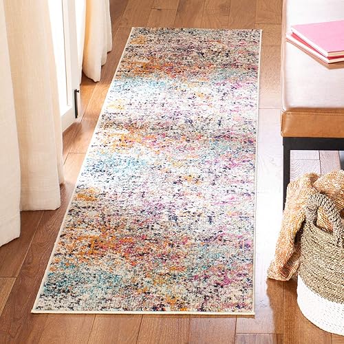 SAFAVIEH Colección Madison MAD460A - Alfombra de pasillo, diseño abstracto moderno, no desprende pelusa, de fácil cuidado, para zonas de alto