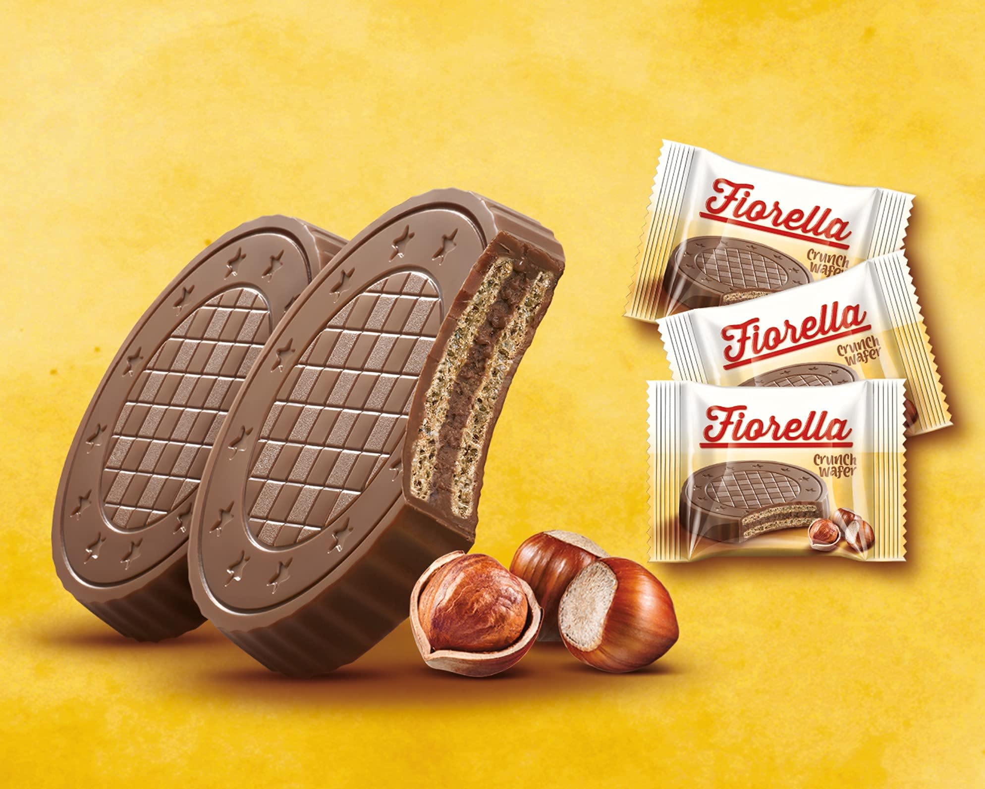Fiorella Crunch Wafer Cookies Delicious Chocolate Covered Crispy Thin Wafers with Layers of