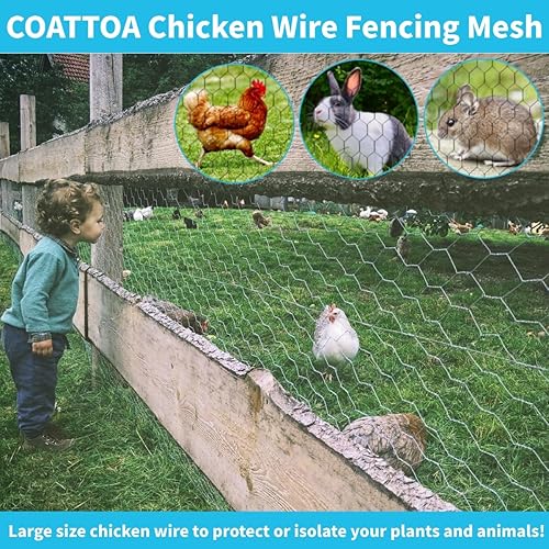 Miniatura 2 de Alambre de pollo, valla de alambre de pollo, malla de alambre de pollo para jardín, malla de 0.63 pulgadas de 15 x 433 pulgadas, alambre de pollo