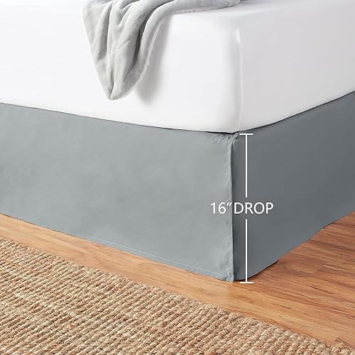 Vista 67 de Yaxa Basics Falda de cama plisada ligera, individual, color blanco brillante