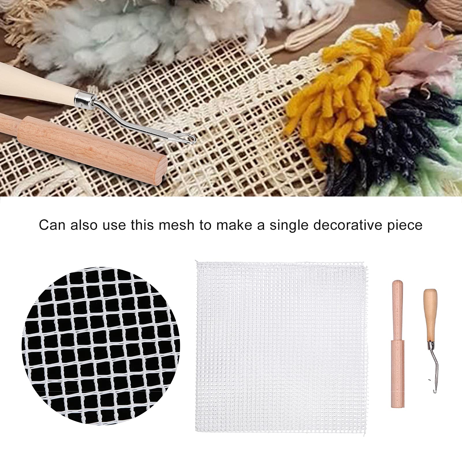 Respicefinem Latch Hooks No Burrs Easily Use Slick Rug Hooking Mesh Ideal for DIY Carpets Suitable for Domestic Use Materials and Versatile for Most Scenarios