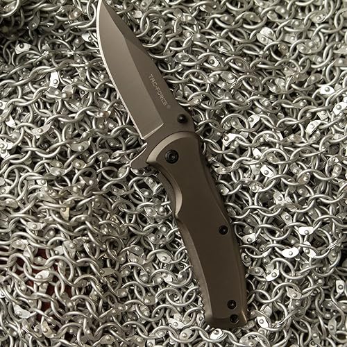 Miniatura 3 de GIFTS INFINITY Cuchillo de bolsillo de calidad de acero inoxidable recubierto de titanio personalizado grabado gratis - verde