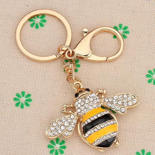Miniatura 7 de AHAETH Bumble Bee Jewelry - Llavero de abeja de abeja súper miel para mujer, Blanco