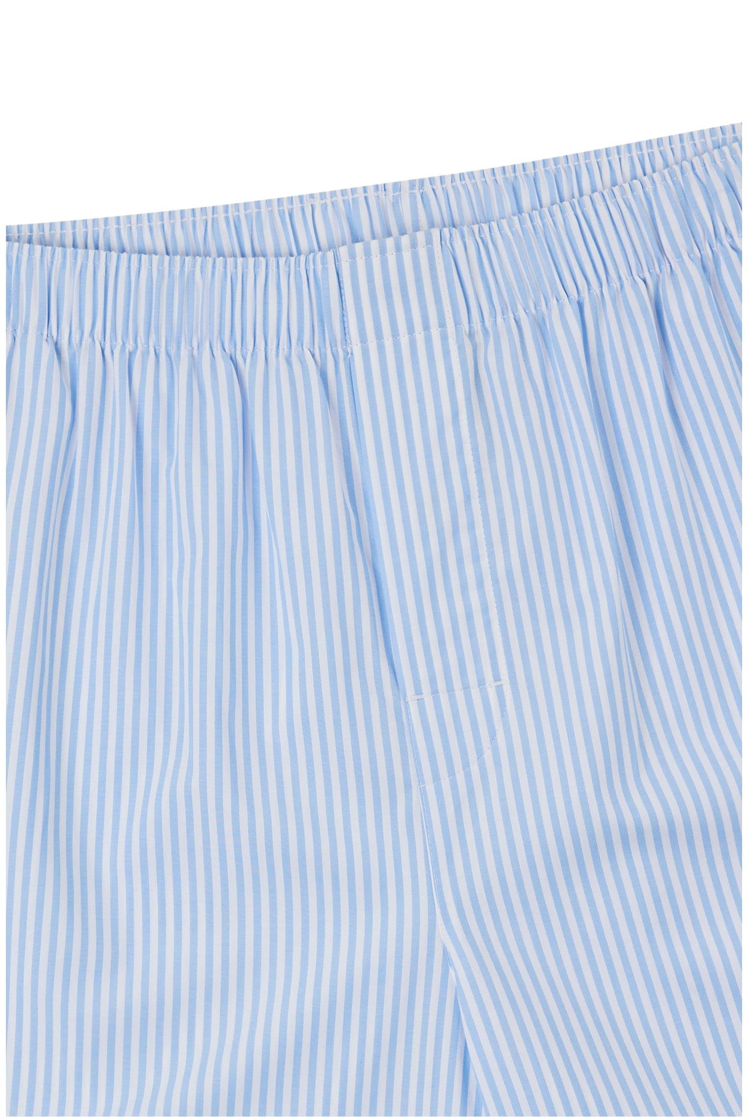 BOSS Herren Stripe Pants Gestreifte Pyjama-Hose aus Baumwoll-Popeline mit Logo-Stickerei