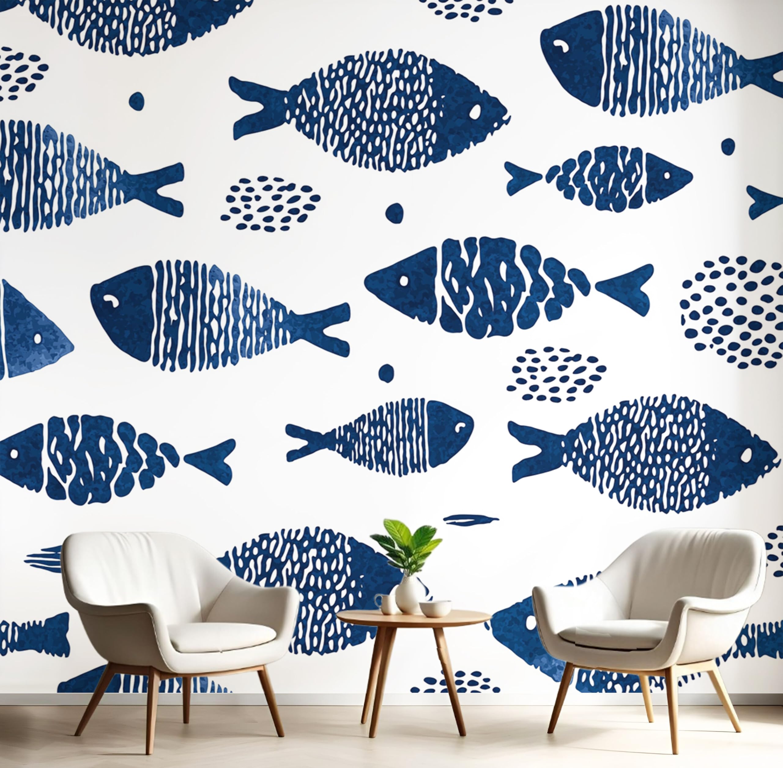 Photo murale décor mural bleu blanc papier peint 3D chambre