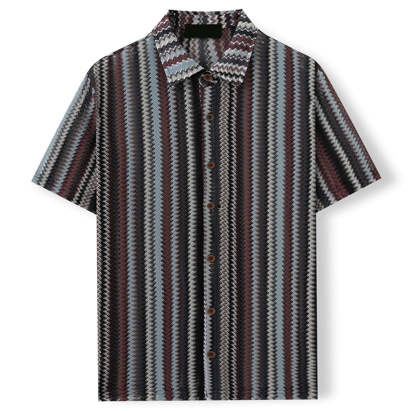WINWUQB Chemise à manches courtes boutonnée pour homme - Chemise de plage décontractée et légère - Style hawaïen - Hauts d'été