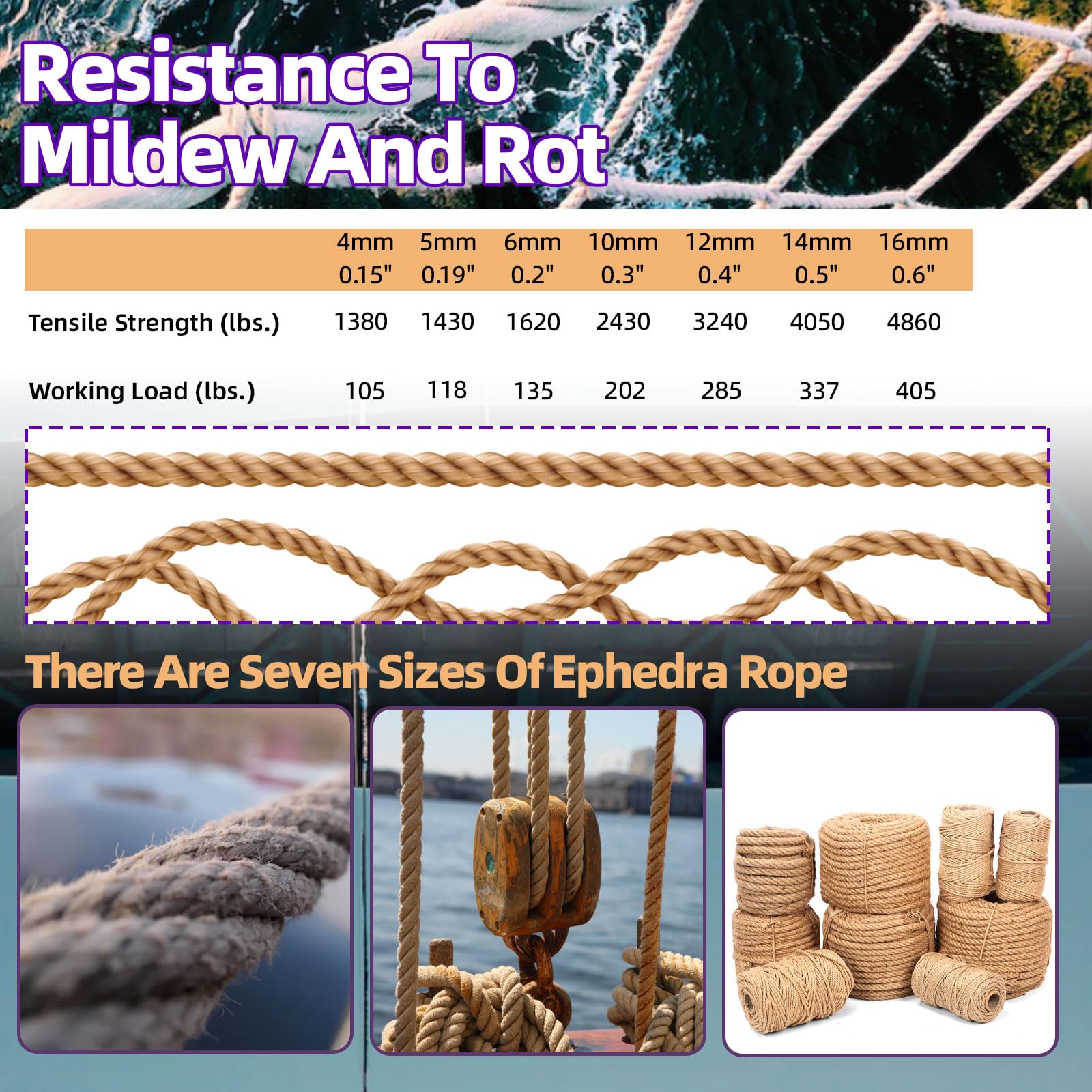 Swpeet Cuerda de yute natural trenzada de 14 mmx164 pies, cuerda de yute larga, embalaje de jardinería, ganchillo, perfecto para manualidades, regalo, envoltura, embalaje