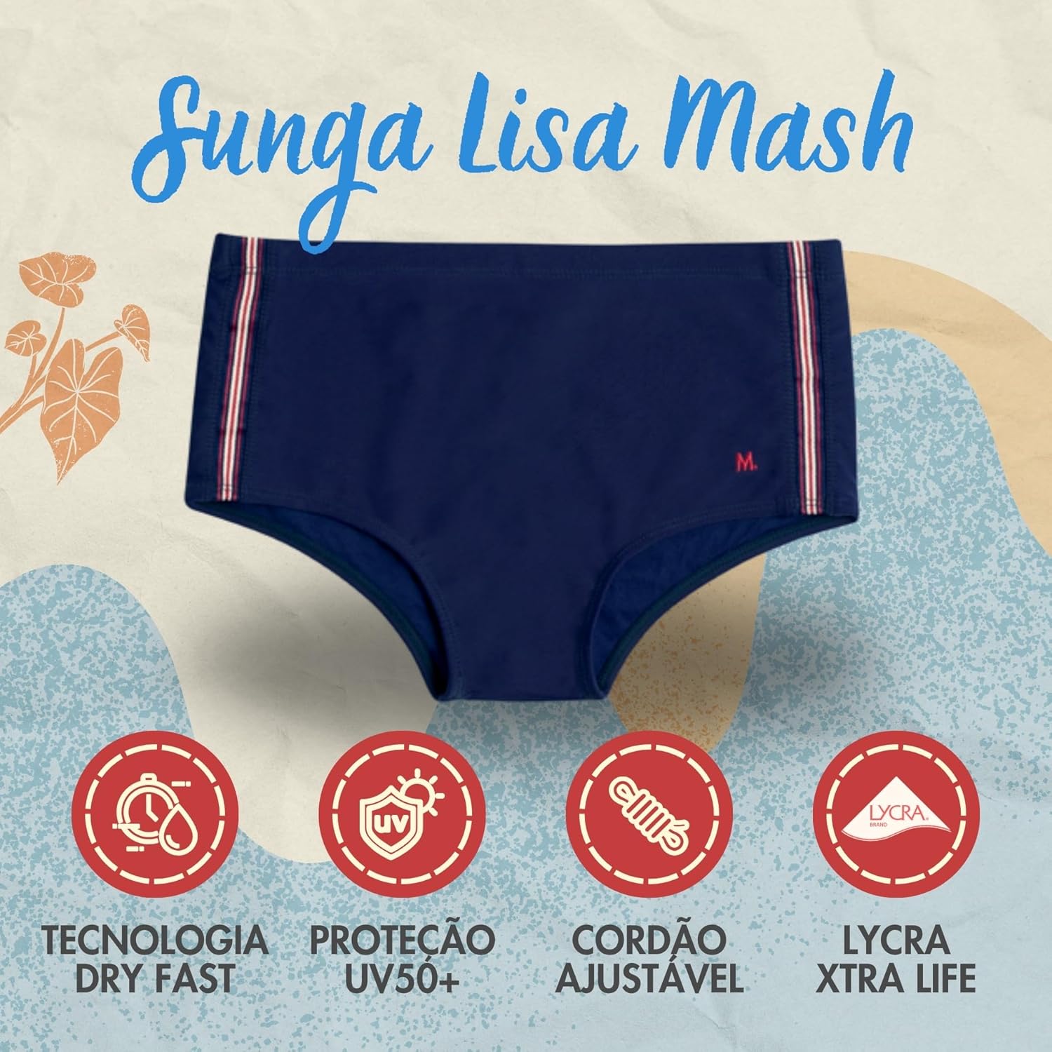 Sunga Masculina Praia Mash Uv50+ Sungão Com Fita Lateral Dry Verão em promoção! Veja a oferta e mais achadinhos de Moda praia 9 Hoje é o melhor dia para comprar Sunga Masculina Praia Mash Uv50+ Sungão Com Fita Lateral Dry Verão com aquele preço maroto! Promoção! Aproveite a oferta! 9