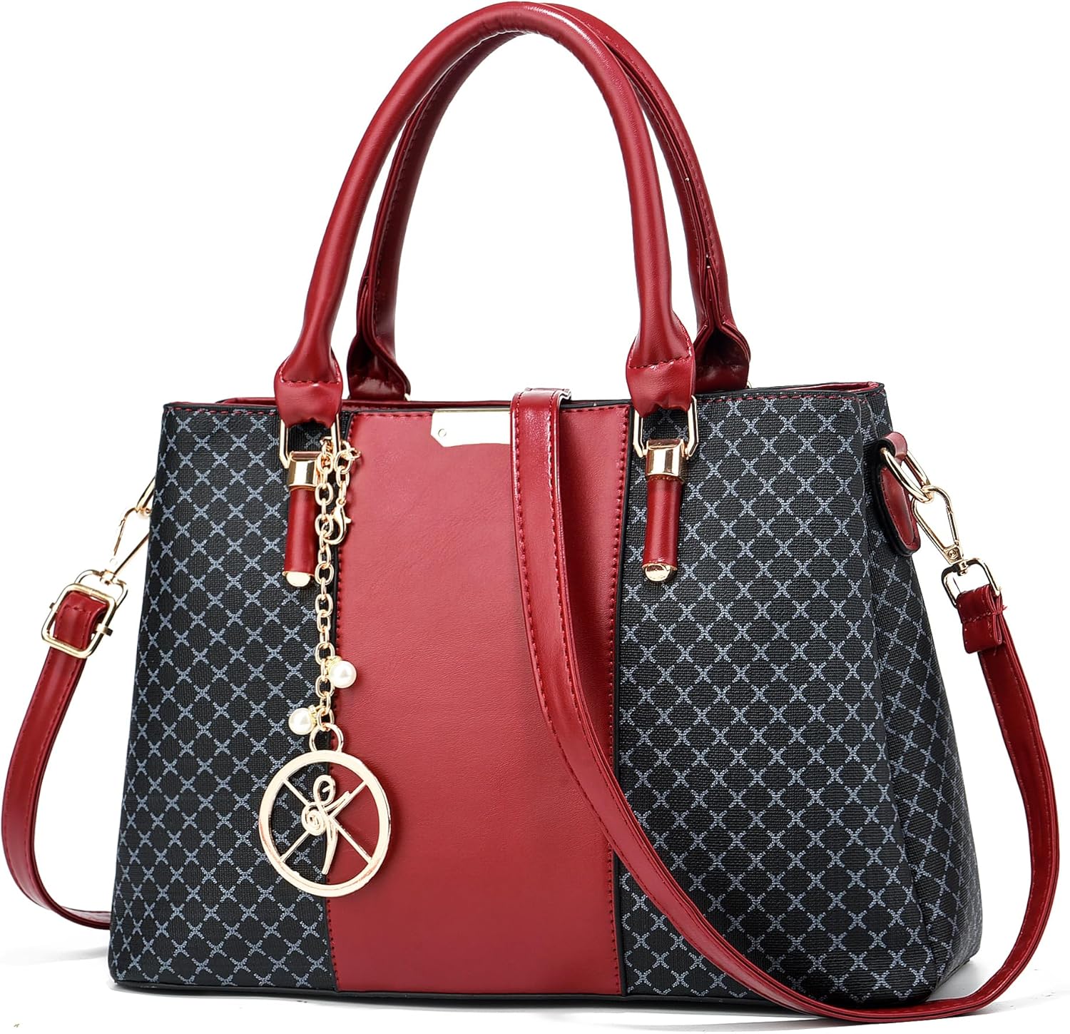 Purse and Handbags for Women, 3 Zip Compartments Tote Bag Designer Shoulder Purse Top Handle Satchel Bags